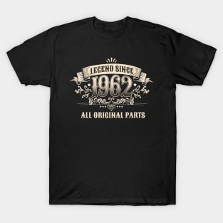 Retro Vintage Birthday Legend Since 1962 T-Shirt